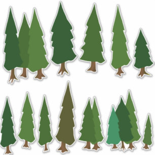 Paquete de pegatina de Green Pine Forest