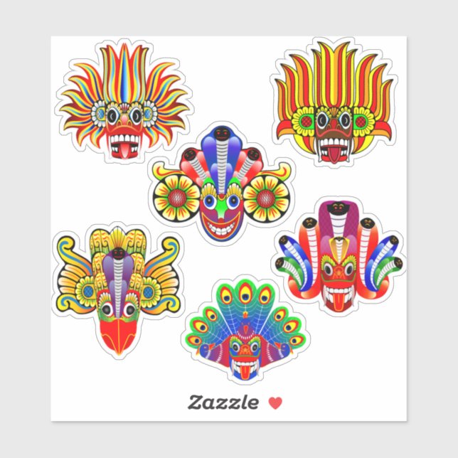 Paquete de pegatina de mascarilla demon/yaka tradi (Hoja)