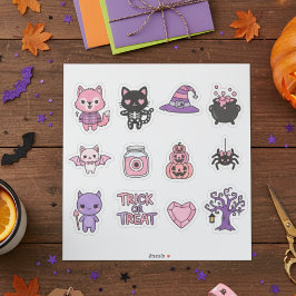 Paquete de Pegatinas de Adorable Kawaii Halloween