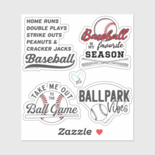 Paquete de Pegatinas de béisbol 1 de GraphicLoveSh