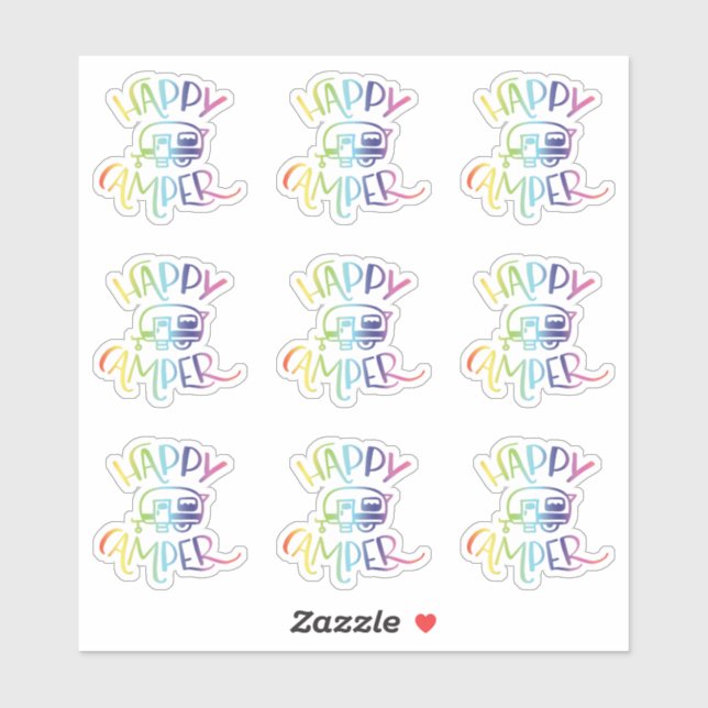 Paquete de Pegatinas de Camper Feliz (Hoja)