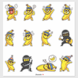 Paquete de pegatinas de emoji de plátano tatuado g