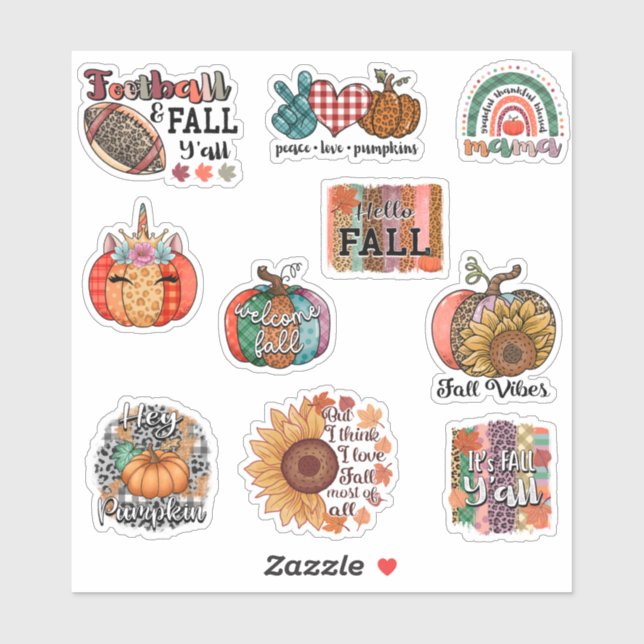 Paquete de Pegatinas de Fall Vibes (Hoja)