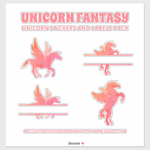 Paquete de Pegatinas de monograma de Fantasía de U