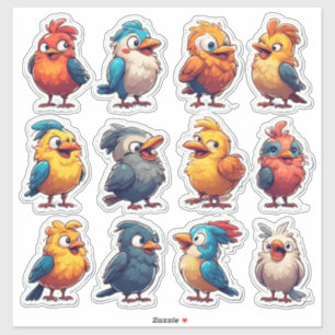 Paquete de pegatinas decorativas de pájaros cantor