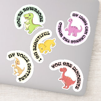 Paquete de Pegatinas motivacionales de dinosaurios