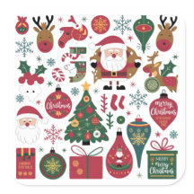 Paquete de Pegatinas navideños para regalo y tarje
