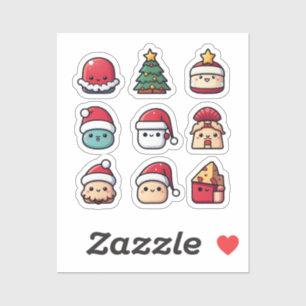 Paquete de pegatinas para Navidad de Kawaii