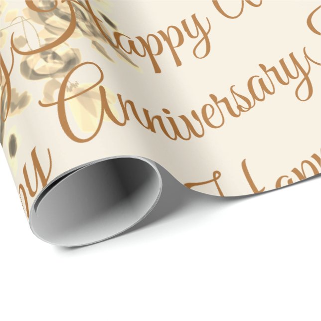 Paquete de regalo de papel de aniversario feliz (Esquina del rollo)