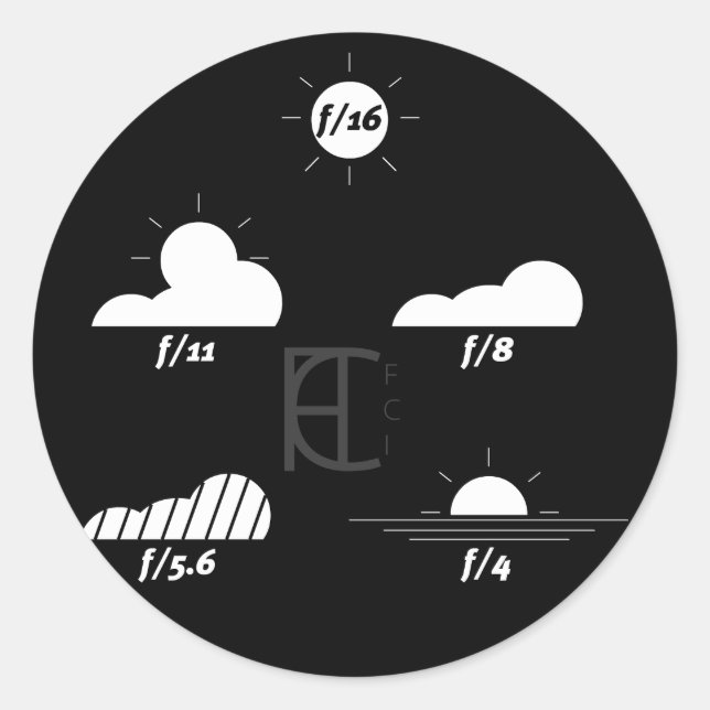 Paquete de Sunny 16 pegatinas OSCURO (Anverso)