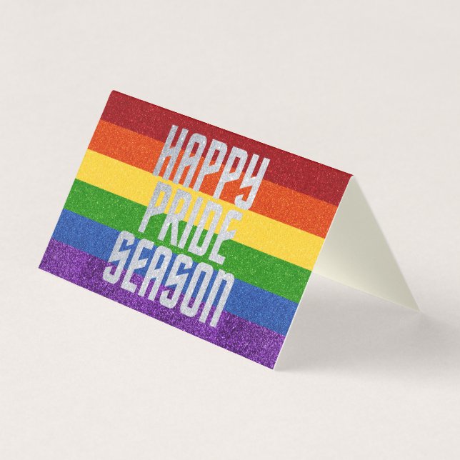 Paquete de tarjeta de 25 Purpurinas LGBT Happy Pri (Anverso)
