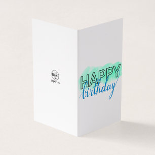Paquete de tarjeta plegada verde y azul feliz cump