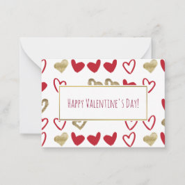 Paquete de tarjetas de San Valentín Red & Gold Hea