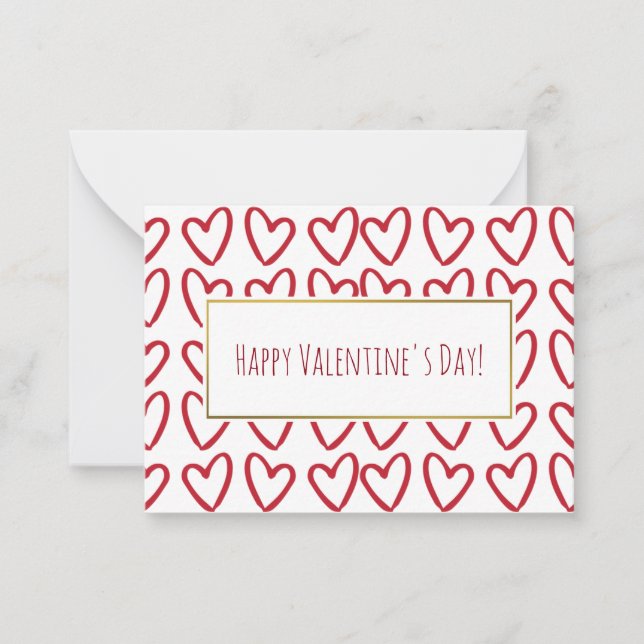 Paquete de tarjetas de San Valentín Red Hearts 100 (Anverso)