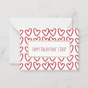 Paquete de tarjetas de San Valentín Red Hearts 100