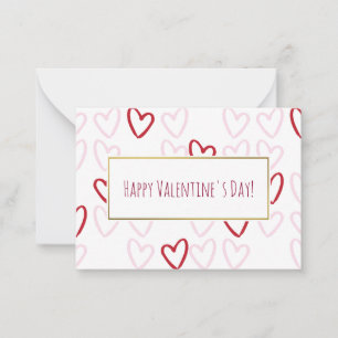 Paquete de tarjetas de San Valentín Red & Pink Hea