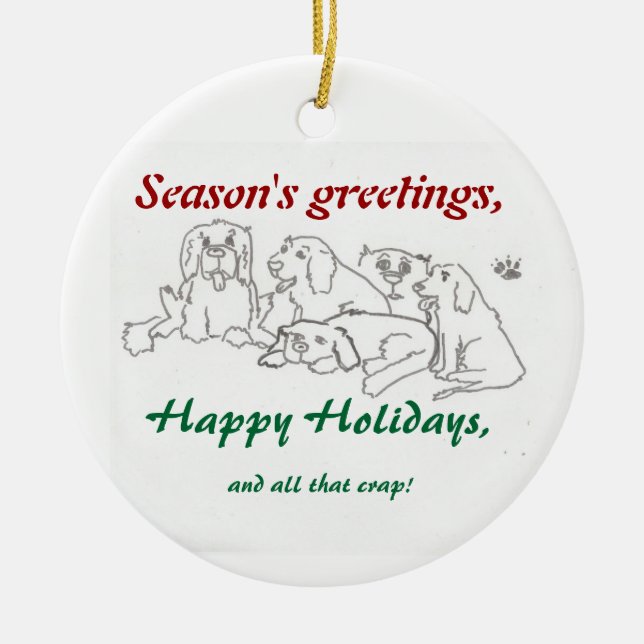 Paquete del perro del ornamento del navidad (Frente)