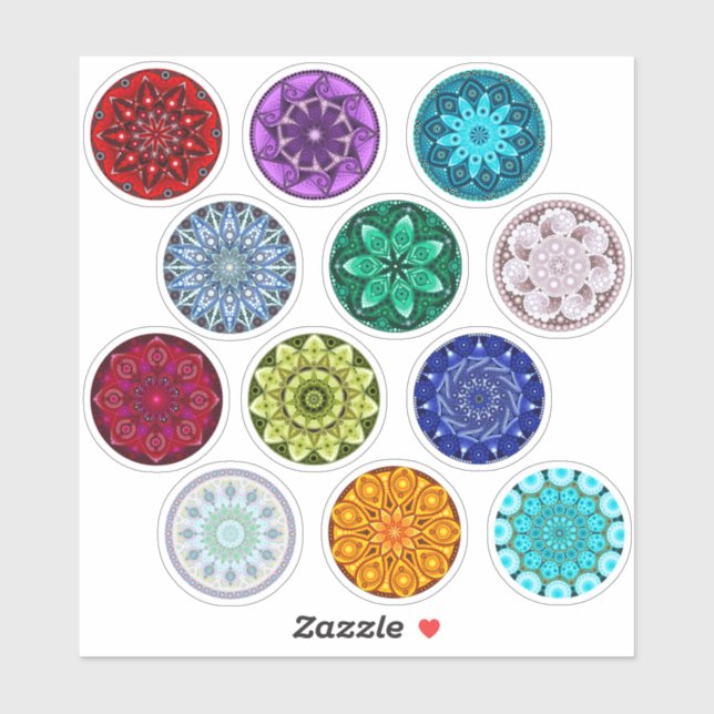 Paquete Pegatina Birthstone Mandala (Hoja)