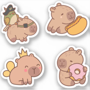 Paquete Pegatina Cute Capybara - Adorable y divert