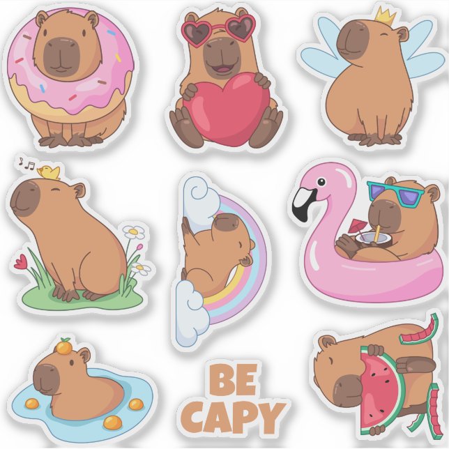 Paquete pegatina de Capybara (Anverso)