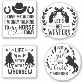 Paquete pegatina de citas de caballos