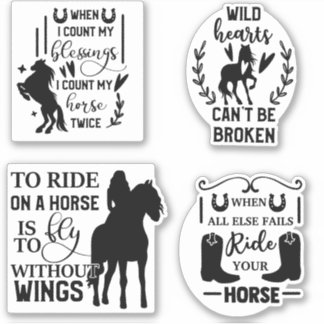Paquete pegatina de citas de caballos