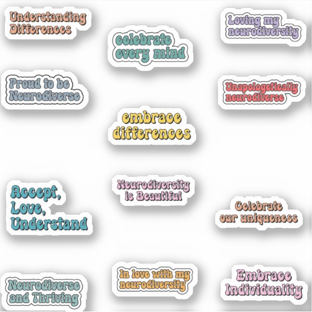 Paquete Pegatina de conciencia sobre la neurodiver (Anverso)