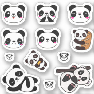 Paquete Pegatina de Emoji de Cute Panda