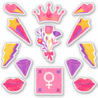 Paquete Pegatina de empoderamiento de mujeres con