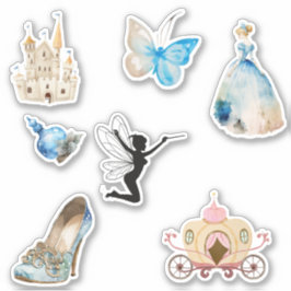 Paquete pegatina de princesa azul