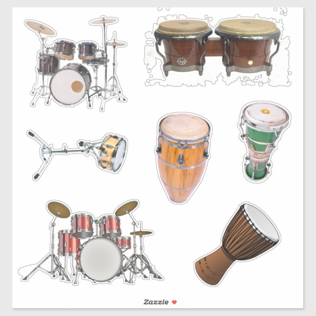 Paquete Pegatina de tambores y percusión (Hoja)