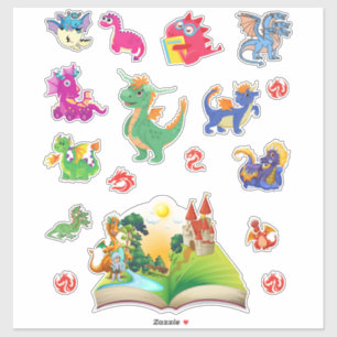 Paquete Pegatina Dragon en uno
