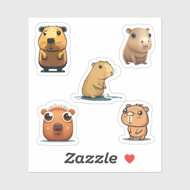 Paquete Super Pegatina Capybara (Hoja)