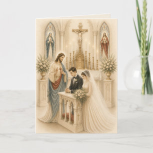 Paquetes de 10 tarjetas de boda católicas tradicio