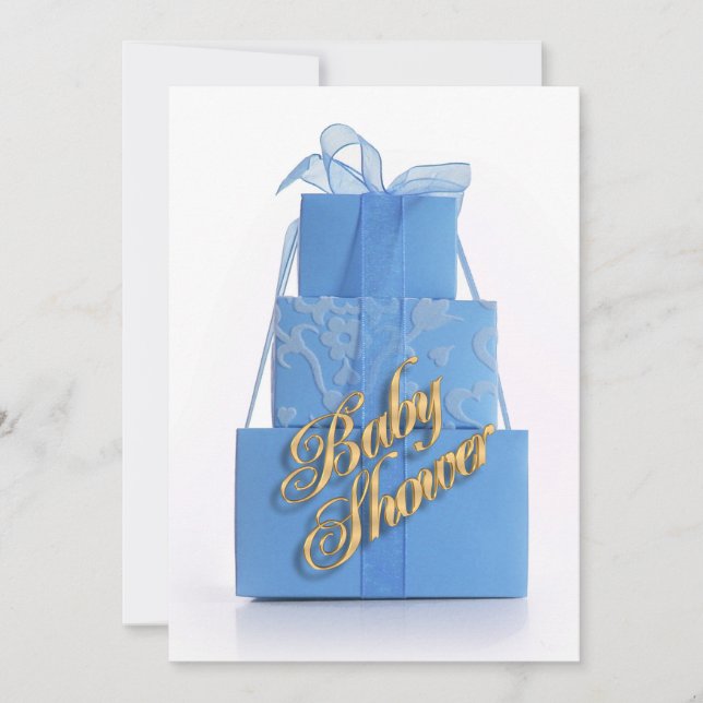 Paquetes de invitación de Baby Shower Boy Blue (Anverso)