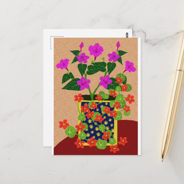 Paquetes de las cuatro y postales de Nasturtium (Anverso/Reverso In Situ)