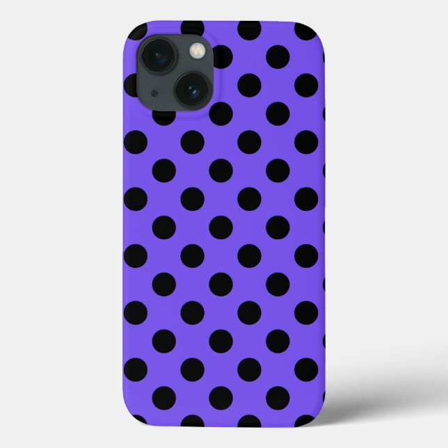 Paquetes de polka negro en el Funda periwinkle-Mat (Reverso)