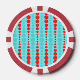 Paquetes de póquer de puntos rojos y turquesas re