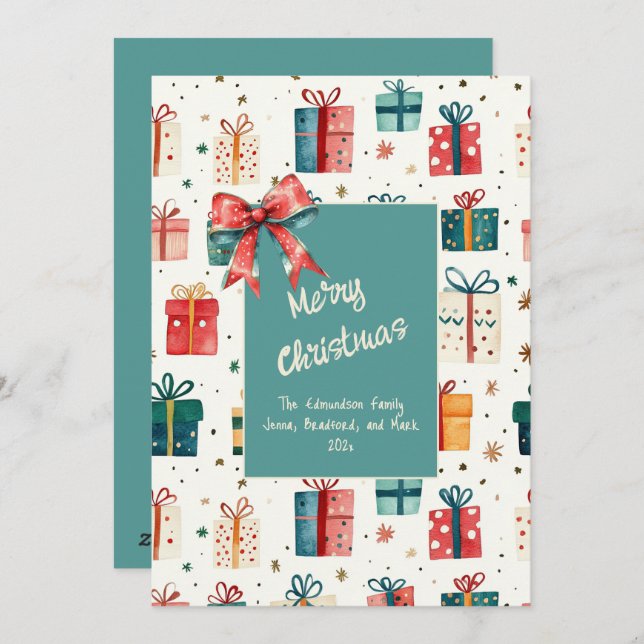 Paquetes de regalo de cosecha de navidades Tarjeta (Anverso / Reverso)