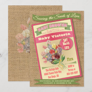 Paquetes de semillas Bebés Invitaciones a la ducha