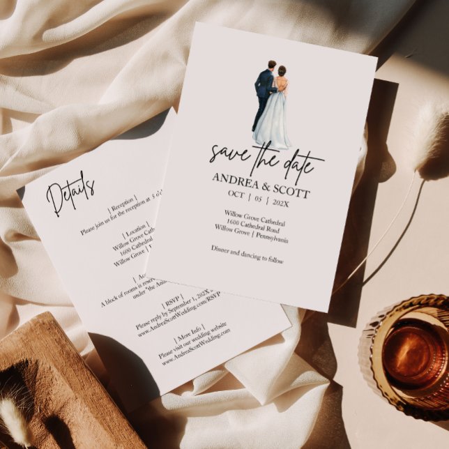 Par acuarela Guardar la invitación de fecha (Subido por el creador)