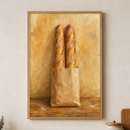 Par de baguettes en papel Póster acuarela