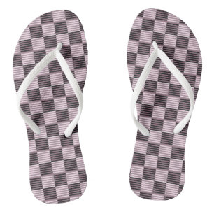 Par de chanclas de rayas malva