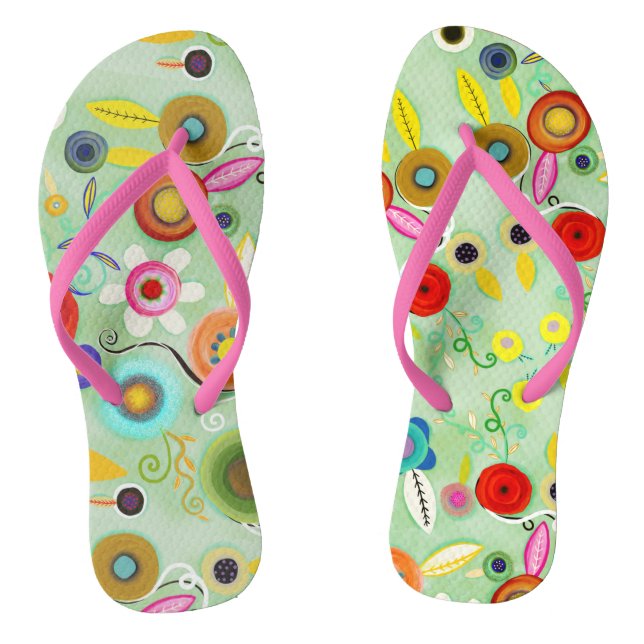 Par de chanclas floral maravilloso (Plantilla)