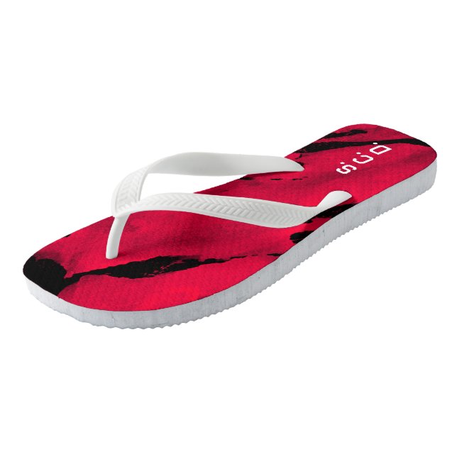 Par de chanclas personalizadas rojas negras cepill (Angular)