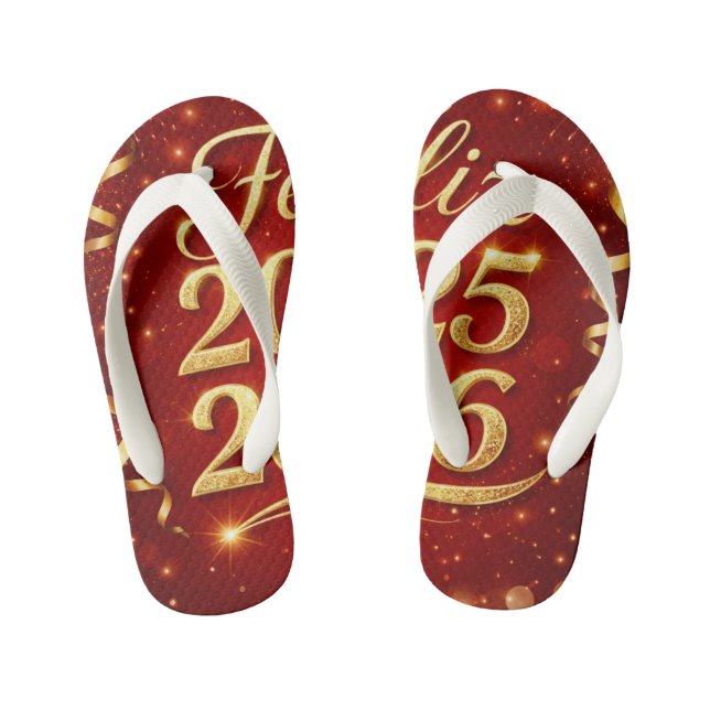 Par de Chancletas con Diseño “Feliz 2025–2026” | C (Plantilla)