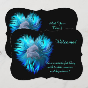 Par de delfines , añadir tu invitación de texto