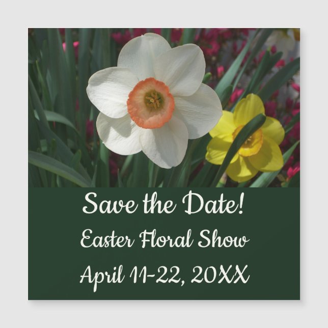 Par de flores de primavera rosadas y amarillas de  (Anverso)