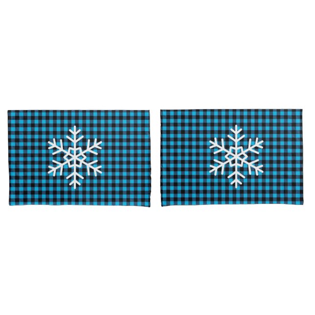 Par de fundas de almohada de cuadros de Búfalo fes (Anverso - Set)