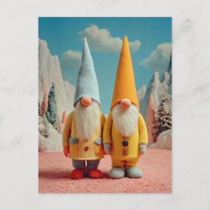 Par de gnomos caprichosos de Navidad de invierno